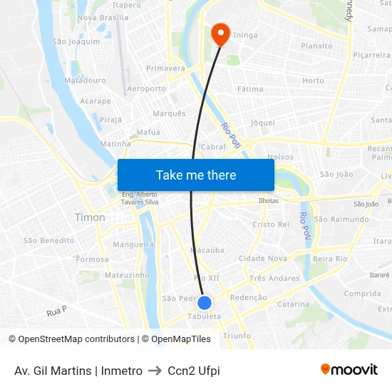 Av. Gil Martins | Inmetro to Ccn2 Ufpi map