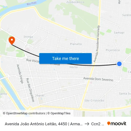 Avenida João Antônio Leitão, 4450 | Armazém Paraíba to Ccn2 Ufpi map