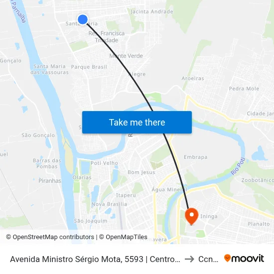 Avenida Ministro Sérgio Mota, 5593 | Centro De Produção Do Pq. Wall Ferraz to Ccn2 Ufpi map