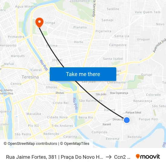 Rua Jaime Fortes, 381 | Praça Do Novo Horizonte to Ccn2 Ufpi map