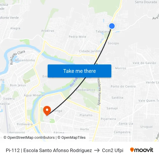 Pi-112 | Escola Santo Afonso Rodriguez to Ccn2 Ufpi map