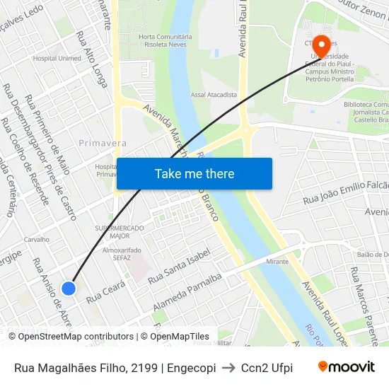 Rua Magalhães Filho, 2199 | Engecopi to Ccn2 Ufpi map