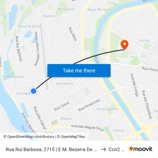 Rua Rui Barbosa, 2715 | E.M. Bezerra De Menezes to Ccn2 Ufpi map