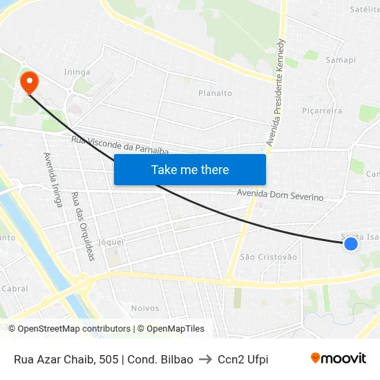 Rua Azar Chaib, 505 | Cond. Bilbao to Ccn2 Ufpi map