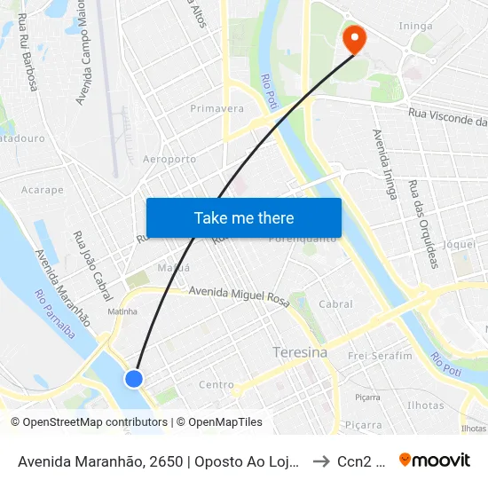 Avenida Maranhão, 2650 | Oposto Ao Lojão Paraíba to Ccn2 Ufpi map