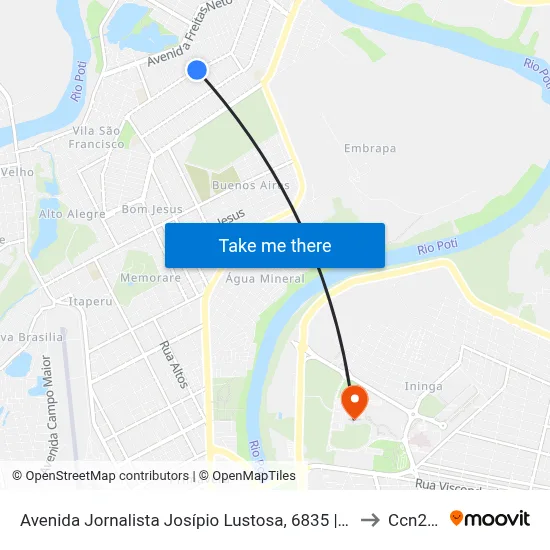 Avenida Jornalista Josípio Lustosa, 6835 | Praça Da Telemar to Ccn2 Ufpi map