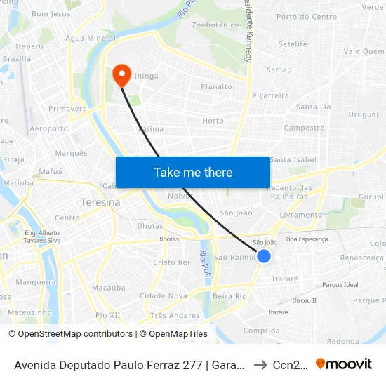 Avenida Deputado Paulo Ferraz 277 | Garagem São Cristóvão to Ccn2 Ufpi map