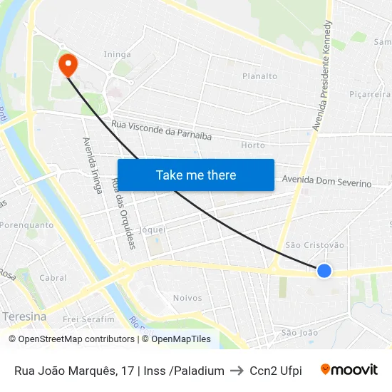 Rua João Marquês, 17 |  Inss /Paladium to Ccn2 Ufpi map