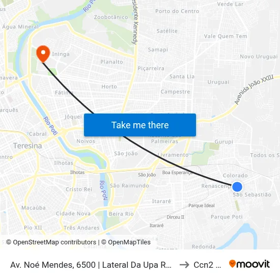 Av. Noé Mendes, 6500 | Lateral Da Upa Renascença to Ccn2 Ufpi map