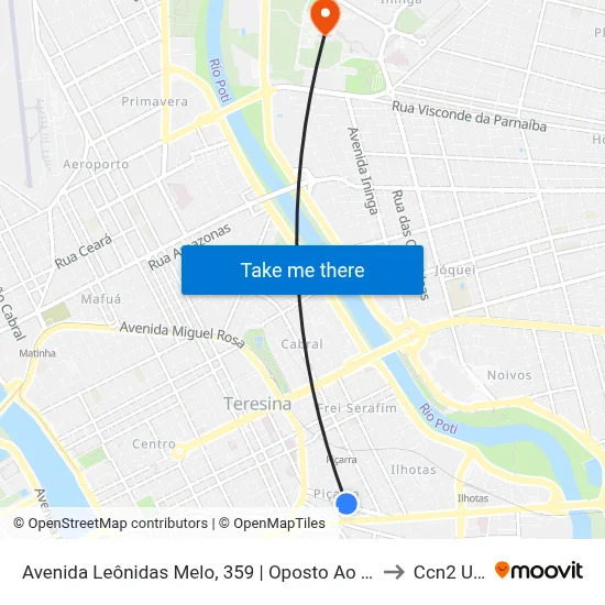 Avenida Leônidas Melo, 359 | Oposto Ao Hti Sul to Ccn2 Ufpi map