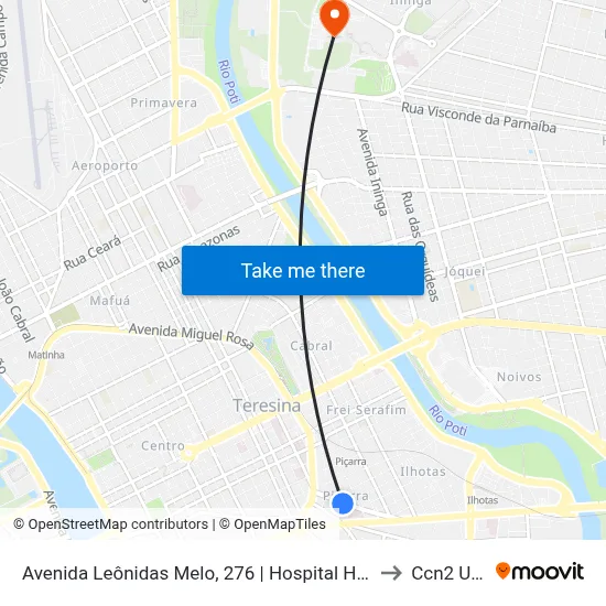 Avenida Leônidas Melo, 276 | Hospital Hti Sul to Ccn2 Ufpi map