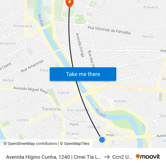 Avenida Higino Cunha, 1240 | Cmei Tia Lygia to Ccn2 Ufpi map
