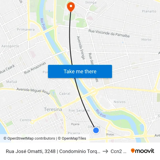 Rua José Omatti, 3248 | Condomínio Torquato Neto to Ccn2 Ufpi map