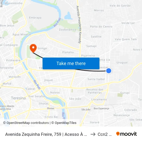 Avenida Zequinha Freire, 759 | Acesso À Novafapi to Ccn2 Ufpi map