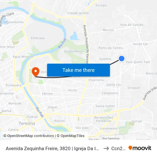 Avenida Zequinha Freire, 3820 | Igreja Da Imaculada Conceição to Ccn2 Ufpi map