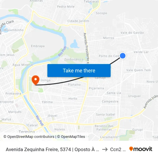 Avenida Zequinha Freire, 5374 | Oposto À Igreja Batista to Ccn2 Ufpi map