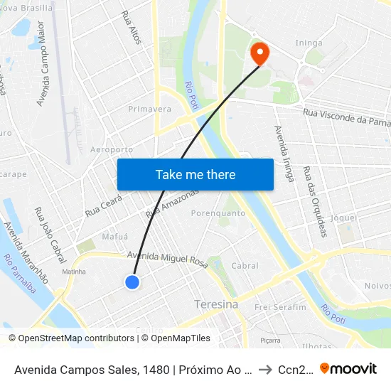 Avenida Campos Sales, 1480 | Próximo Ao Instituto Dom Barreto to Ccn2 Ufpi map