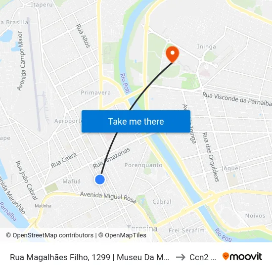 Rua Magalhães Filho, 1299 | Museu Da Maçonaria/ Hti to Ccn2 Ufpi map