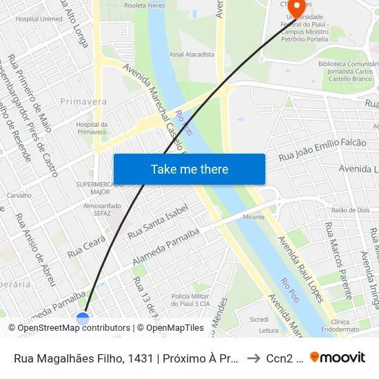 Rua Magalhães Filho, 1431 | Próximo À Praça Do Marquês to Ccn2 Ufpi map