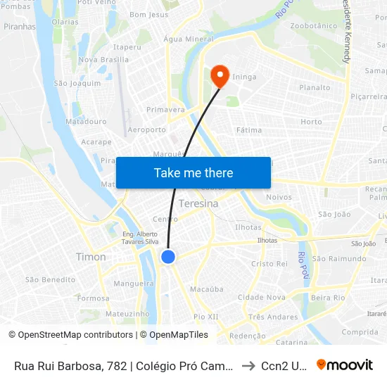 Rua Rui Barbosa, 782 | Colégio Pró Campus to Ccn2 Ufpi map