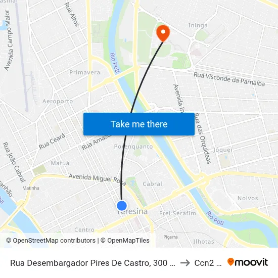 Rua Desembargador Pires De Castro, 300 | Udi 24 Horas to Ccn2 Ufpi map