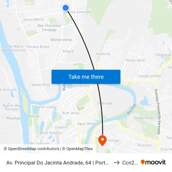 Av. Principal Do Jacinta Andrade, 64 | Portal Do Jacinta Andrade to Ccn2 Ufpi map