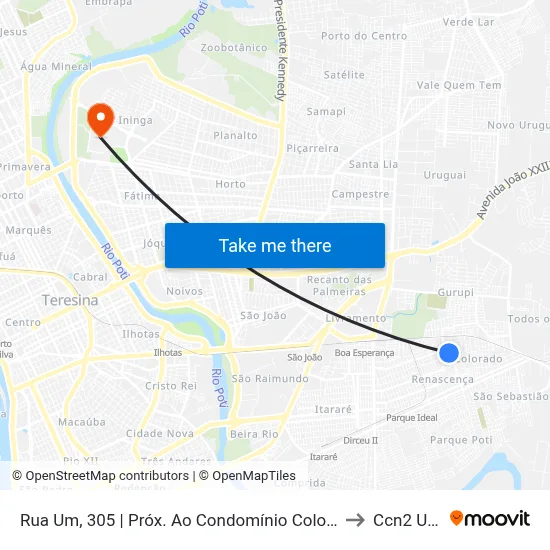 Rua Um, 305 | Próx. Ao Condomínio Colorado to Ccn2 Ufpi map
