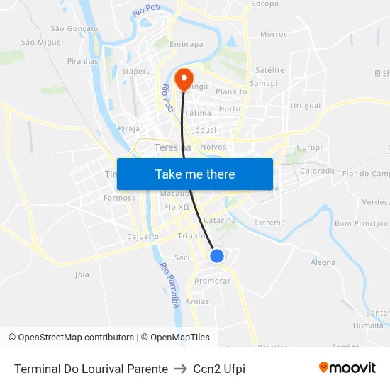 Terminal Do Lourival Parente to Ccn2 Ufpi map