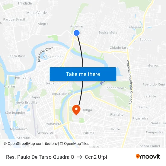 Res. Paulo De Tarso-Quadra Q to Ccn2 Ufpi map
