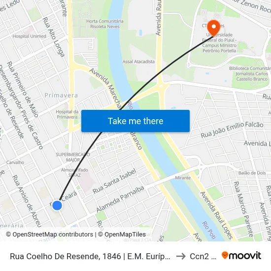 Rua Coelho De Resende, 1846 | E.M. Eurípedes De Aguiar to Ccn2 Ufpi map