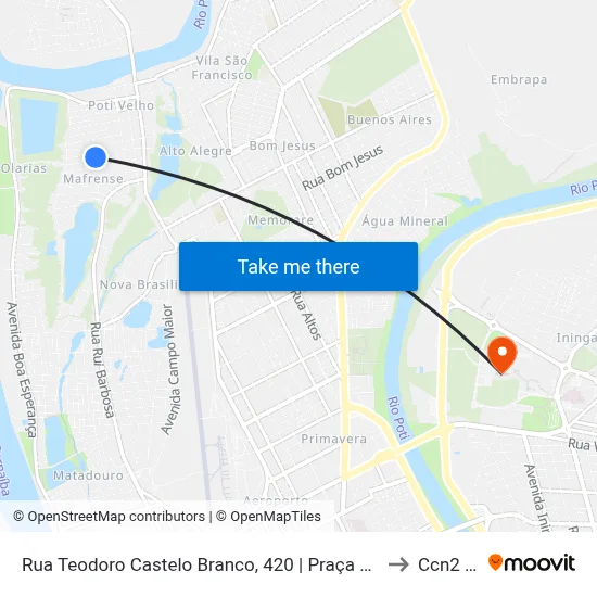 Rua Teodoro Castelo Branco, 420 | Praça Princesa Isabel to Ccn2 Ufpi map