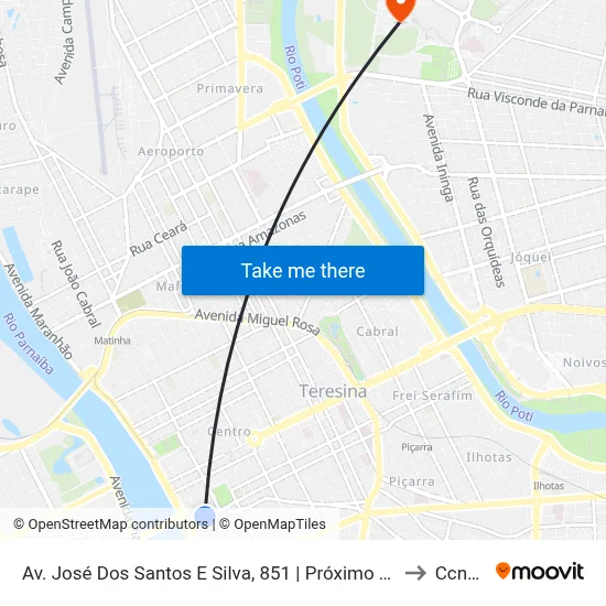 Av. José Dos Santos E Silva, 851 | Próximo À Caixa Econômica Federal to Ccn2 Ufpi map