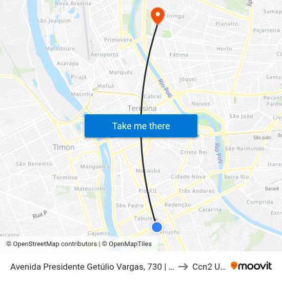 Avenida Presidente Getúlio Vargas, 730 | Chesf to Ccn2 Ufpi map
