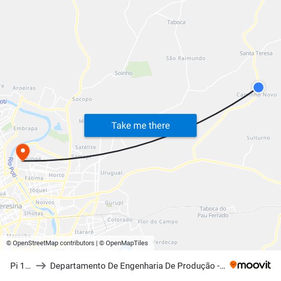 Pi 113 to Departamento De Engenharia De Produção - Ct - Ufpi map