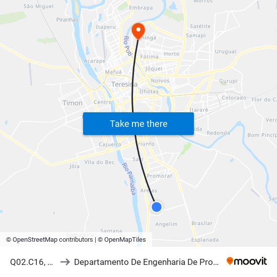 Q02.C16, 12602 to Departamento De Engenharia De Produção - Ct - Ufpi map