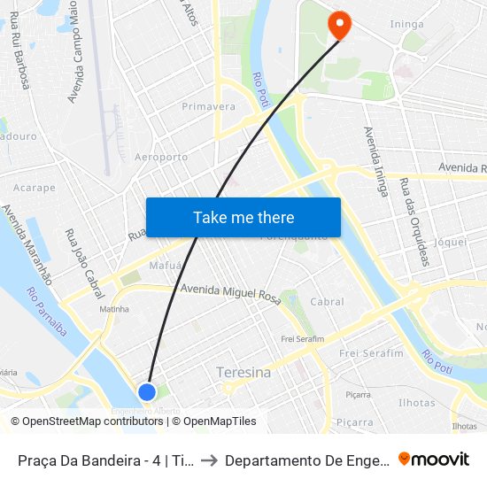 Praça Da Bandeira - 4 | Timon, Redenção E Três Andares to Departamento De Engenharia De Produção - Ct - Ufpi map