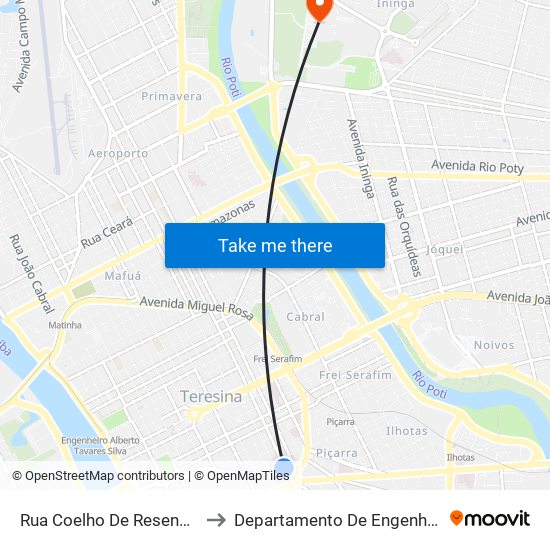 Rua Coelho De Resende, 840 | Hospital Itacor to Departamento De Engenharia De Produção - Ct - Ufpi map