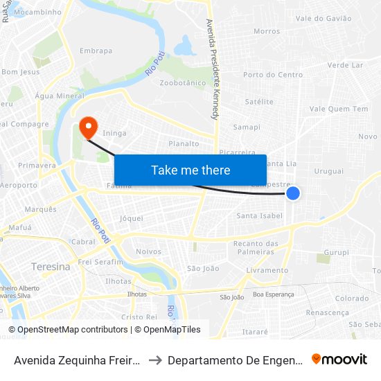 Avenida Zequinha Freire, 759 | Acesso À Novafapi to Departamento De Engenharia De Produção - Ct - Ufpi map