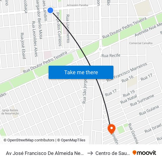 Av José Francisco De Almeida Neto, 1270| Galeria Center / Drogaria Globo to Centro de Saude Novo Horizonte map