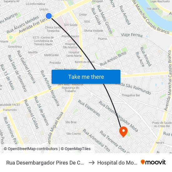 Rua Desembargador Pires De Castro, 40 | Banco Itaú to Hospital do Monte Castelo map