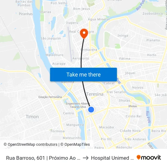 Rua Barroso, 601 | Próximo Ao Colégio Séculos to Hospital Unimed Primavera map
