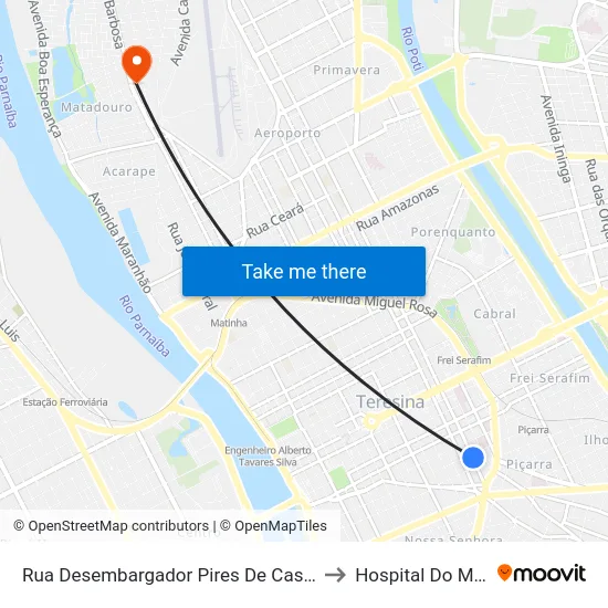 Rua Desembargador Pires De Castro, 725 | Semduh to Hospital Do Matadouro map