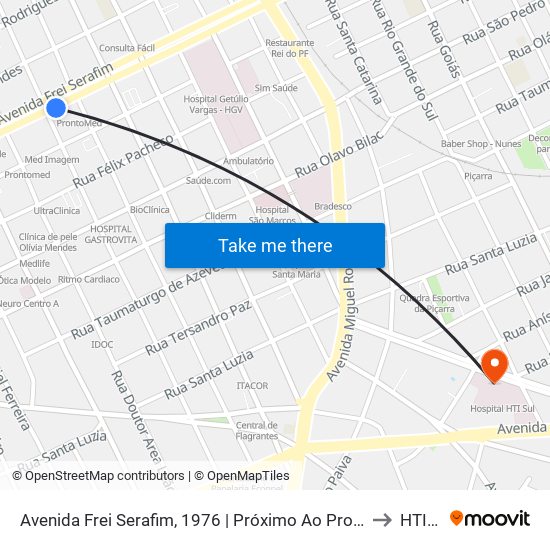 Avenida Frei Serafim, 1976 | Próximo Ao Prontomed Infantil to HTI Sul map