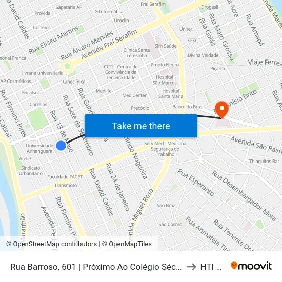 Rua Barroso, 601 | Próximo Ao Colégio Séculos to HTI Sul map
