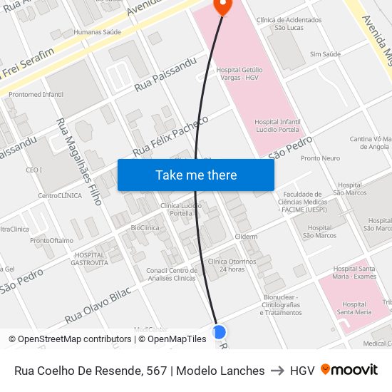 Rua Coelho De Resende, 567 | Modelo Lanches to HGV map