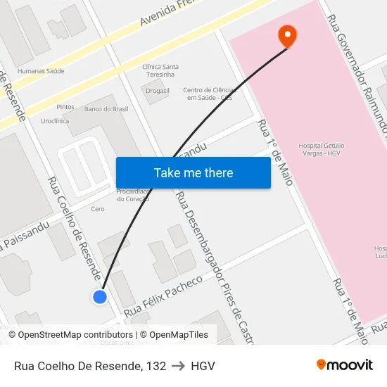 Rua Coelho De Resende, 132 to HGV map
