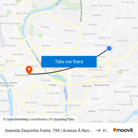 Avenida Zequinha Freire, 759 | Acesso À Novafapi to HGV map