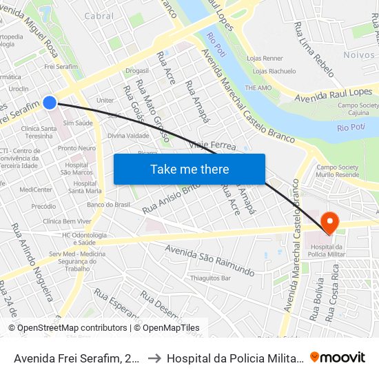 Avenida Frei Serafim, 2492 | Hgv to Hospital da Policia Militar do Piaui map