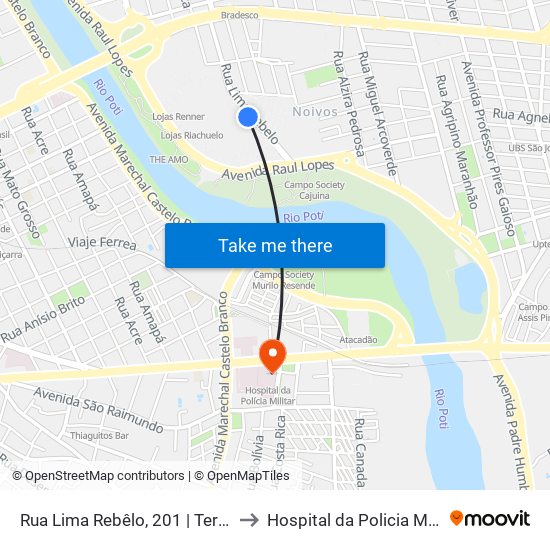 Rua Lima Rebêlo, 201 | Teresina Shopping to Hospital da Policia Militar do Piaui map