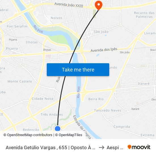 Avenida Getúlio Vargas , 655 | Oposto À Rodoviária to Aespi Fapi map